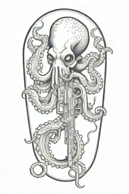 Octopus Holding Rifle