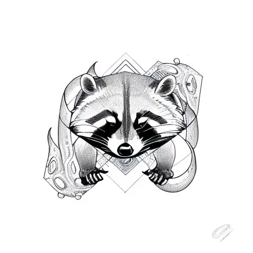 Infinity Symbol With A Raccoon And Catfish