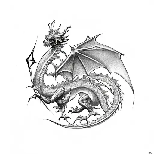 Dragon With Lighting Bolt