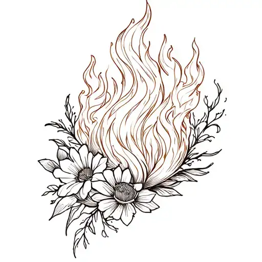 Fire And Florals Forming The Shape