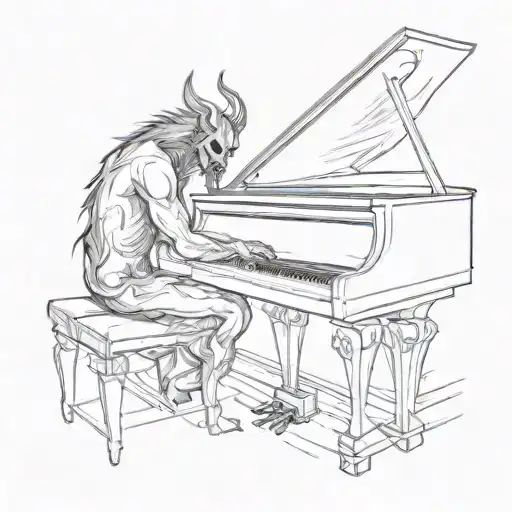 A Demon Playing The Piano In The Corner Of A Dark Room