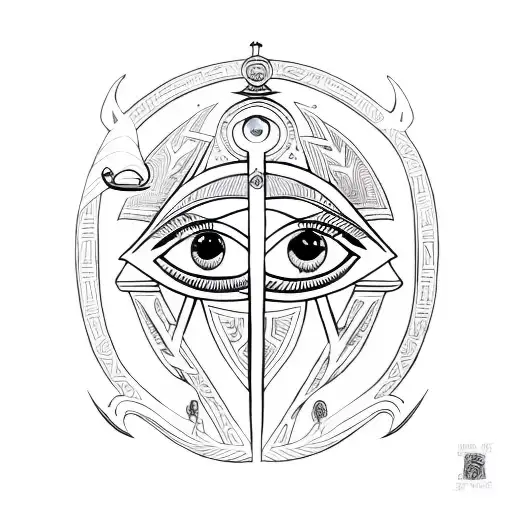 Ankh With Eye Of Ra And Eye Of Horus