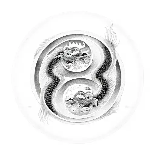 Chinese Dragon Yin Yang