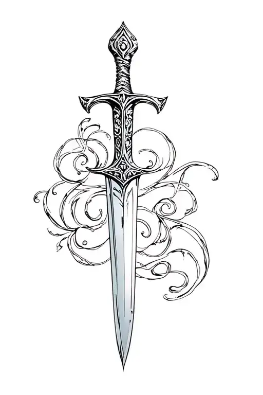 Ornamental Sleek Dagger With Engraved Blade