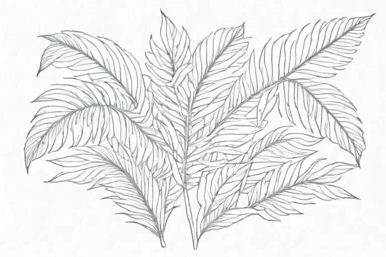 Geometric Palm Leaf