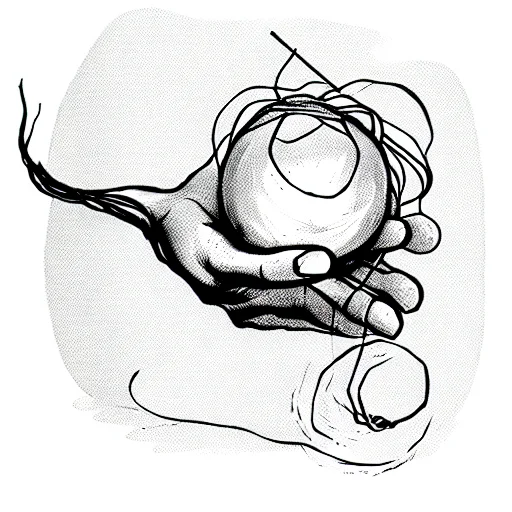 Witch Hand With Floating Ball Of Yarn