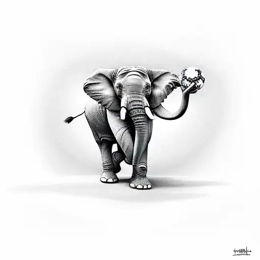 Elephant With Football