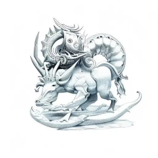 Libra Scales With Capricorn Sea Goat