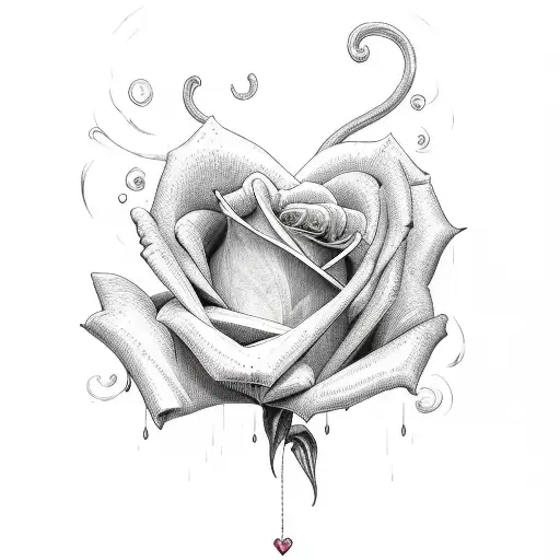 Heart Drip On A Rose