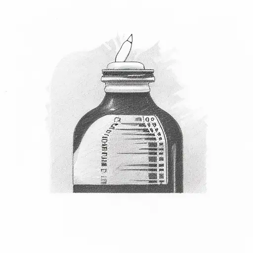 Small Black And White Ketchup Bottle