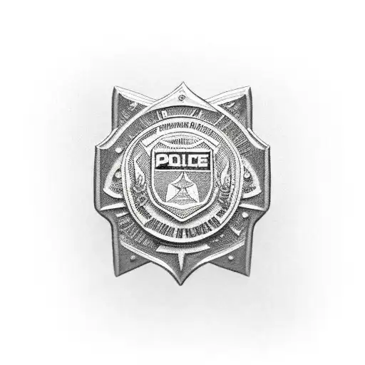 A Police Badge With A Jiu-jitsu Belt Wrapped Around It