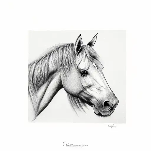 Chess Horse Pencil Drawing