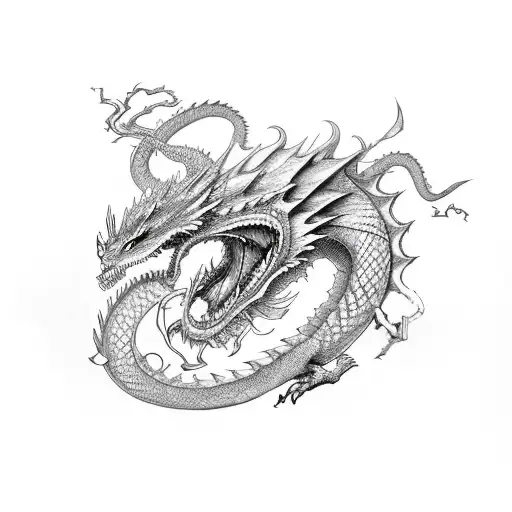 A Dragon Emerging From The Pages Of The Manga 'Record Of Ragnarok'