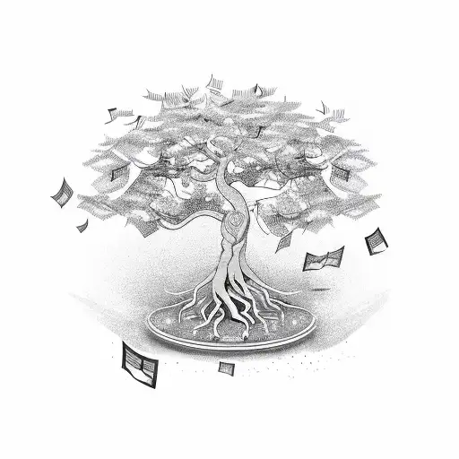 A Money Tree With Musical Symbols As Leaves