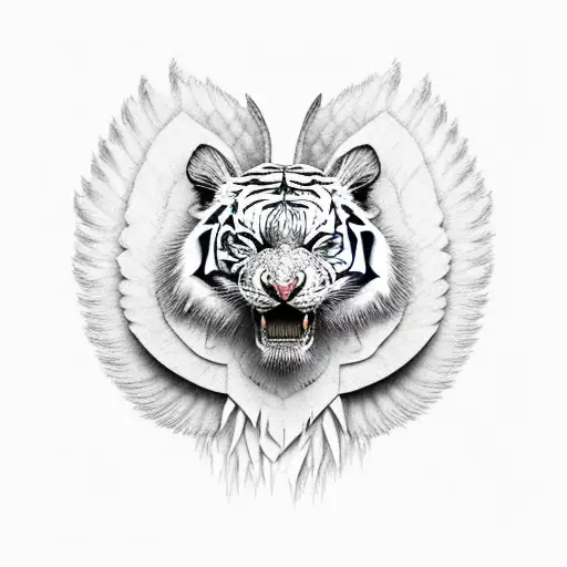 Albino Tiger With Wings