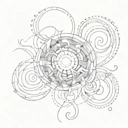 Combine Sketchy Line Work With Spirals To Create A Unique And Abstract Sleeve Design