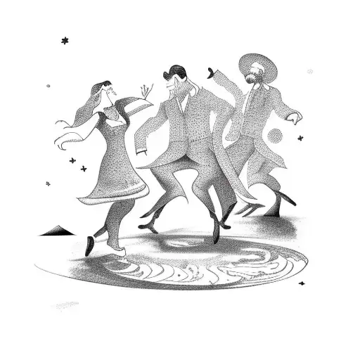 Dancing People Under The Moon