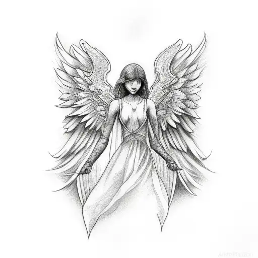 Angel With Tattoo On Arm
