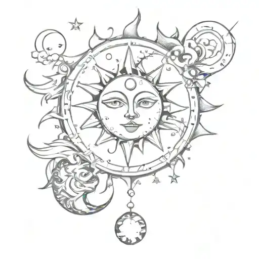 Sun And Moon M Joined Together
