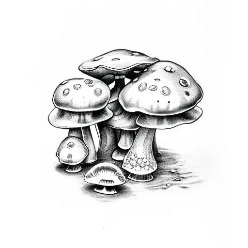 Mushroom And Sunflower