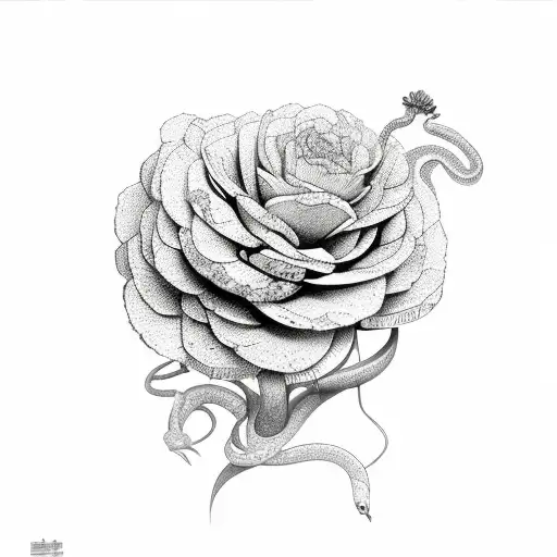 Snake And Carnations