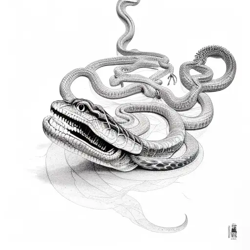 Taurushead With Snake