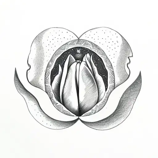 Tulip Inside A Half Moon