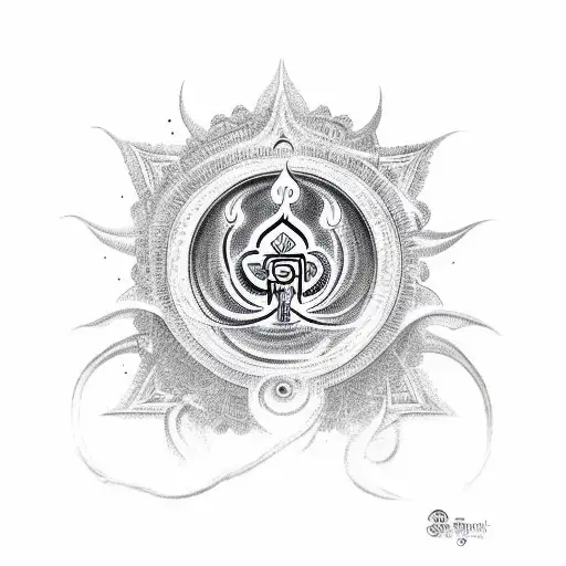 Om And Trishul Symbol With A Quote On Shiv Ji