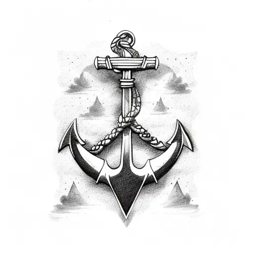 An Anchor With Swallows