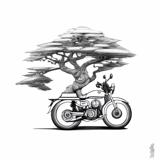 Tree With Motorbike