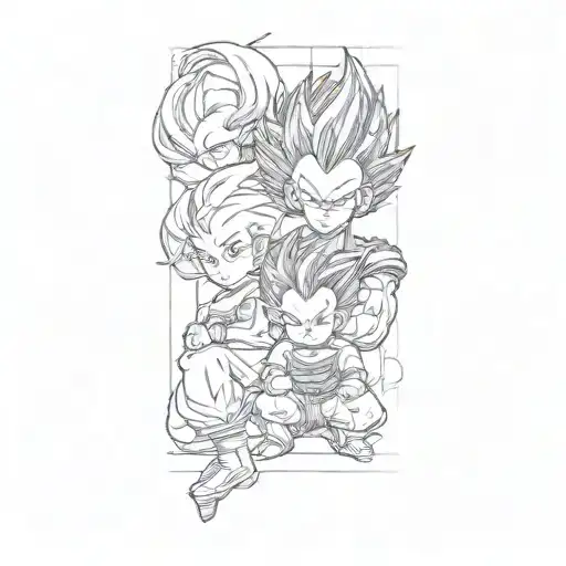 Dragon Ball Z Vegeta Family Child Sitting