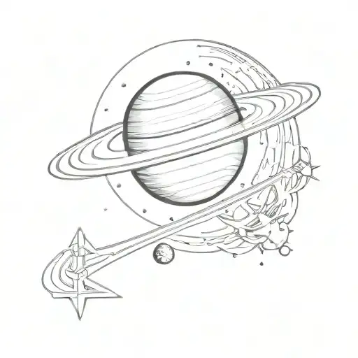 Saturn Planet With Ring With Letter J Somewhere