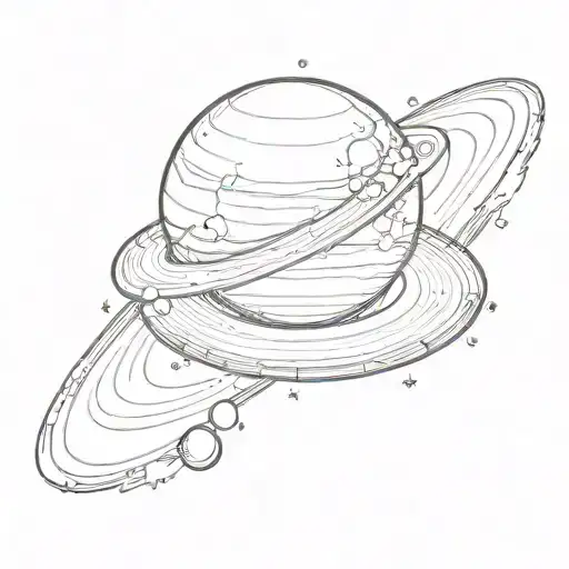 Saturn With A Ring And Letter J Somewhere