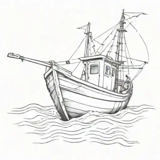 Simple Fishing Boat On Arm