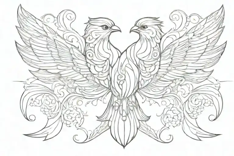 Symmetrical Bird Outline