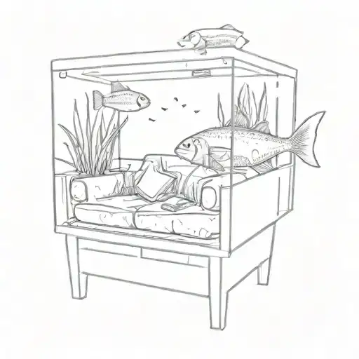 Armchair Inside Of A Fish Tank With Fish Swimming Around
