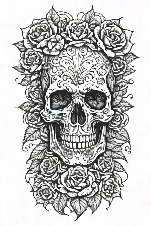 Skull With Roses