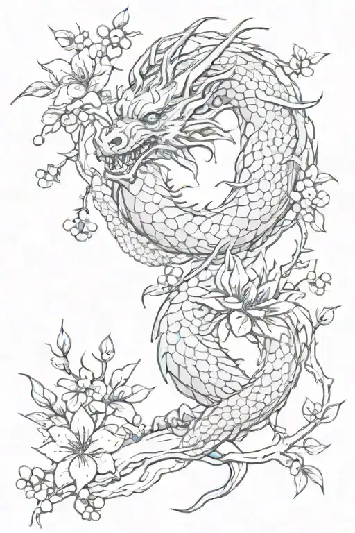 Dragon With Plum Blossom For Woman