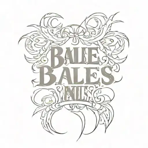 Bales Name Written Vertically Western Font