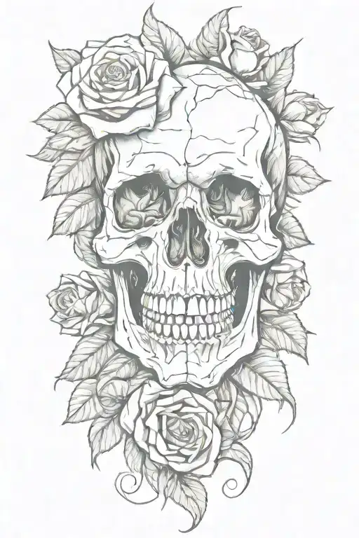 Skull With Roses
