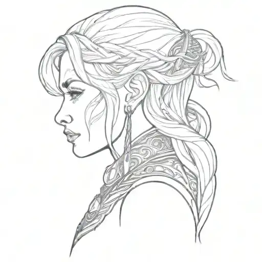 Norse Woman Side Profile Portrait