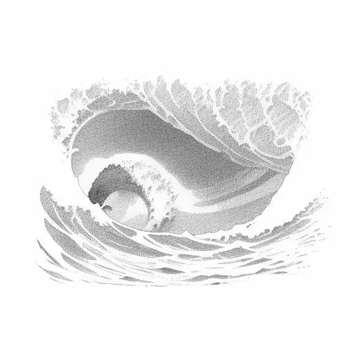 Eyes Through Wave On Beach