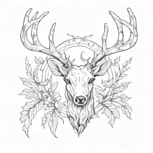 A Composition With Deer Horns