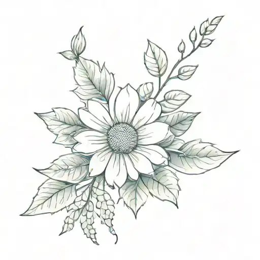 Daisy Flower With Ivy Wrapped Around It