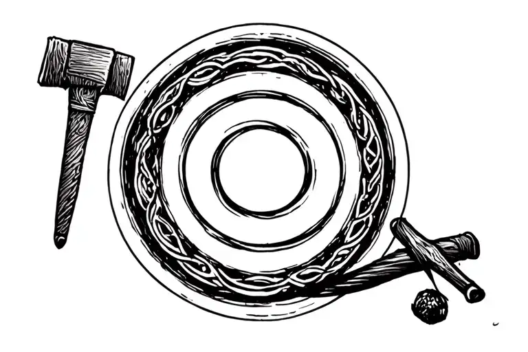 Enso Zen Circle And Japanese Hammer