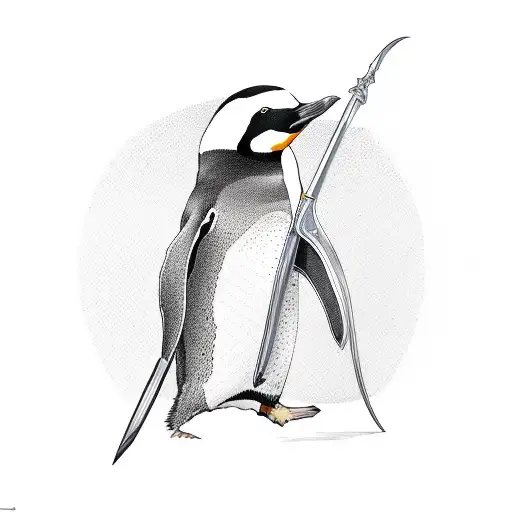 Penguin With Sword