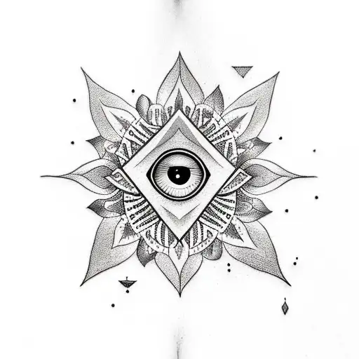 Yoga Tattoo With 3Rd Eye And Book