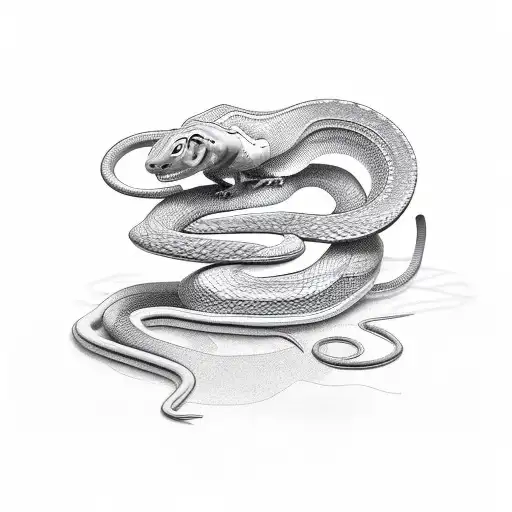 Snake Eating Rat Ignorant