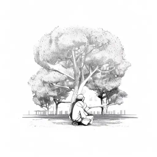 Man Sitting Under A Tree