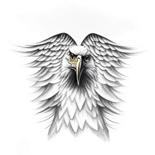 A Powerful Bald Eagle With The American Flag As Its Wings